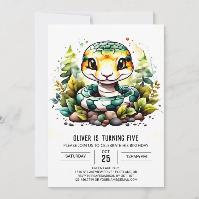 Invitation Enfants reptiles en ligne Anniversaire (Devant)