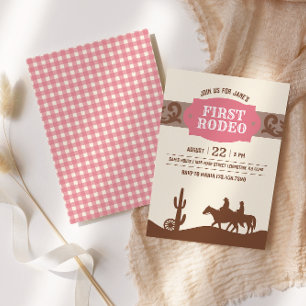 Invitation Enfants Rodéo rose rodéo Occident fête d'anniversa
