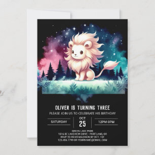 Invitation Enfants Safari Lion Anniversaire