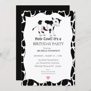 Invitation Enfants Saint Vache fête d'anniversaire