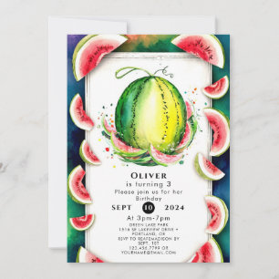 Invitation Enfants Simple Watermelon Anniversaire