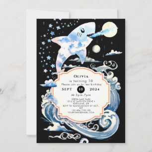 Invitation Enfants sous-marins enchantés Requin Anniversaire