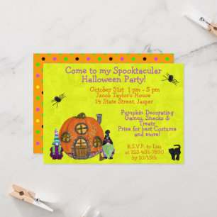 Invitation Enfants Spooktacular Gnomes Halloween Party