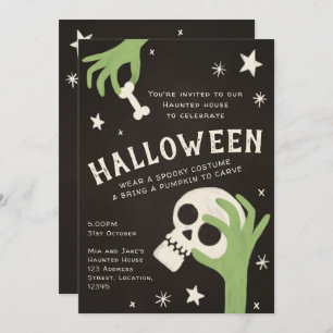Invitation Enfants squelette éffrayant Halloween fête Invitat