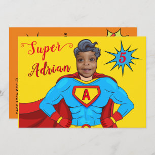 Invitation Enfants Superhero Cool Fab Amusant Anniversaire In