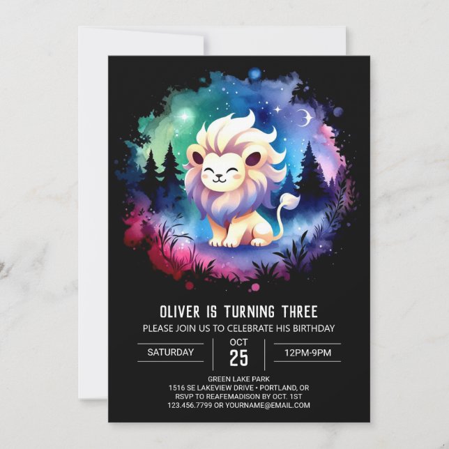 Invitation Enfants Sweet Lion Anniversaire (Devant)