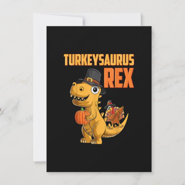 Invitation Enfants Turkeysaurus Rex Turkey Dino Toddler Boys  (Devant)