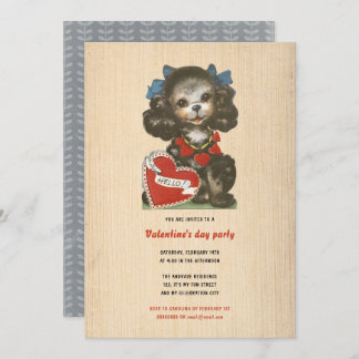 Invitation Enfants Valentine's Day Vacances Chien adorable Re
