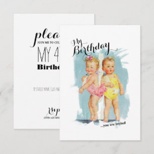 Invitation Enfants vintages personnalisables Anniversaire Inv