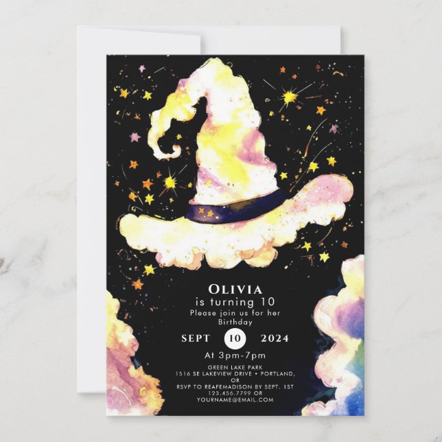 Invitation Enfants Whimsical Magie Assistant Anniversaire (Devant)