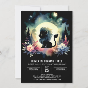Invitation Enfants Whimsy Lion Anniversaire