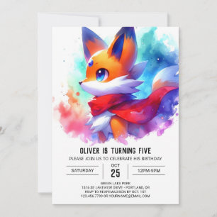 Invitation Enfants Woodland Fox Anniversaire