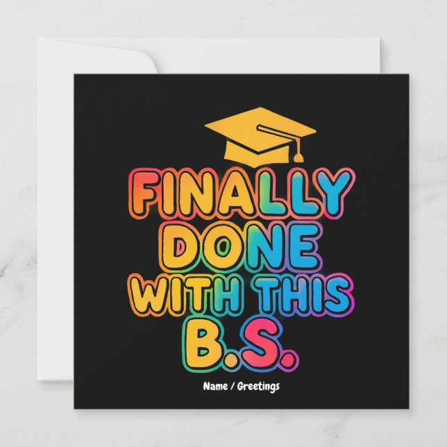 Invitation Enfin avec le B.S. Un diplôme humoristique (Devant)