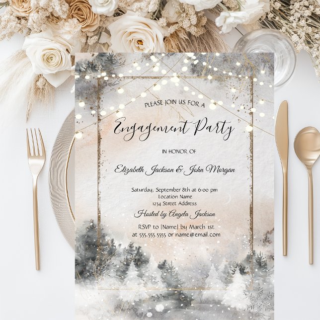 Invitation Engagement en forêt et boisements d'arbres foresti (Créateur téléchargé)
