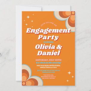 Invitation Engagement Partie Couples Douche Rétro Vintage 197