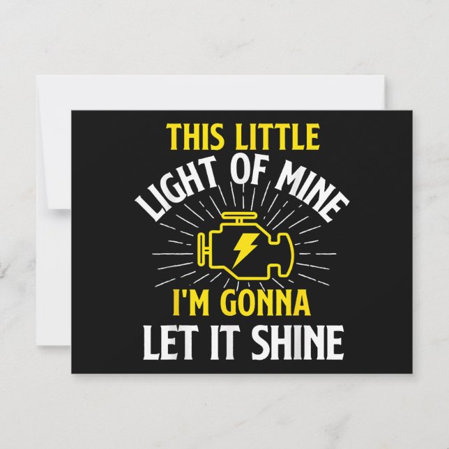 Invitation Engine Control Light - Car Guy Auto Mechanic (Devant)