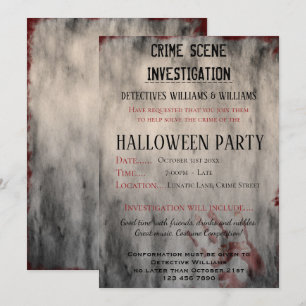 Invitation Enquête sur la scène de crime Parti d'Halloween