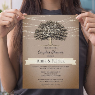 Invitation Enraciné dans l'amour Rustic Tree Lights Douche de
