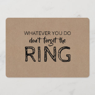 Invitation Enregistrer la bague - Proposition amusante du por