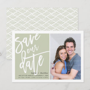 Invitation ENREGISTRER LA brosse DATE texte texte vert