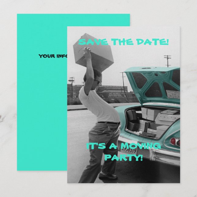 INVITATION ENREGISTRER LA DATE À LAQUELLE IL S'AGIT D'UN CART (Devant / Derrière)