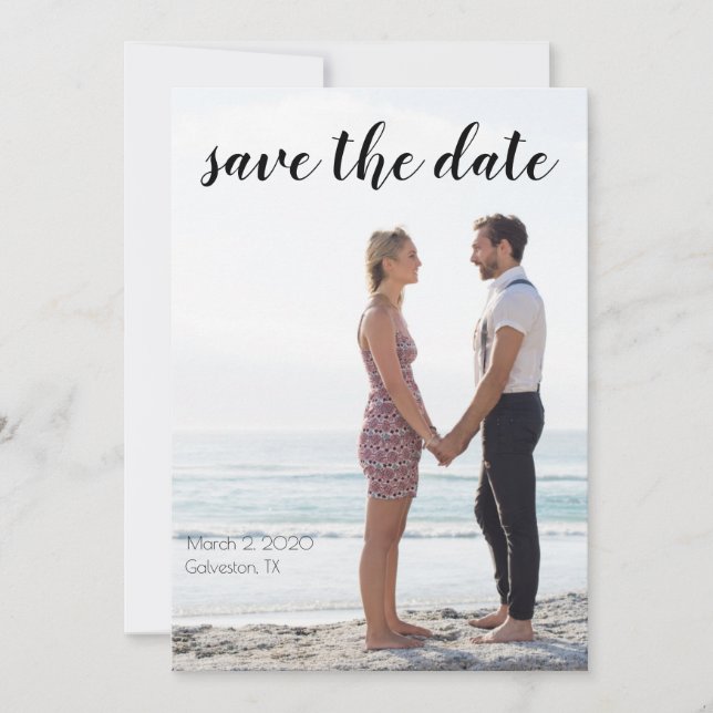 Invitation Enregistrer la date avec photo (Devant)