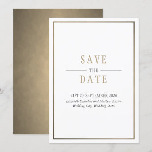 Invitation Enregistrer la date Blanc Bronze Or