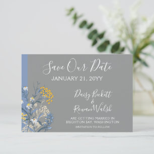 Invitation Enregistrer La Date Botanique Daisy Floral Navy Ca