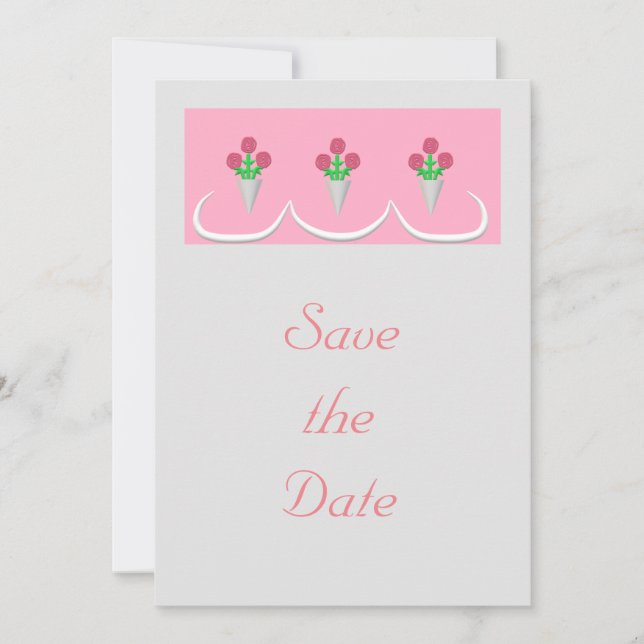 Invitation Enregistrer la date—Bouquets Mariages (Devant)