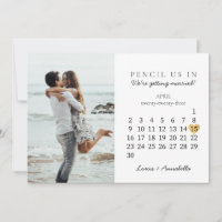 Enregistrer la date Calendrier Gold Heart Avril 20