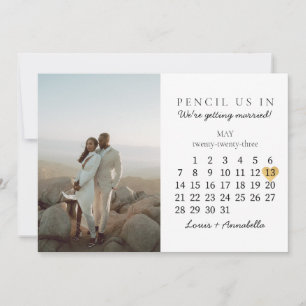 Invitation Enregistrer la date Calendrier Gold Heart Mai 2023