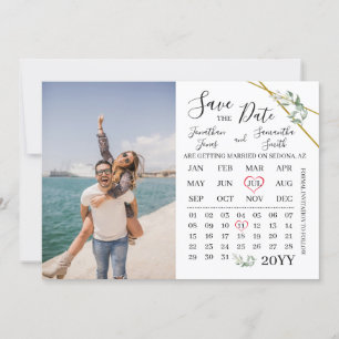 Invitation Enregistrer la date Calendrier photo mariage de ve