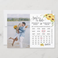Enregistrer la date Calendrier photo tournesols ma