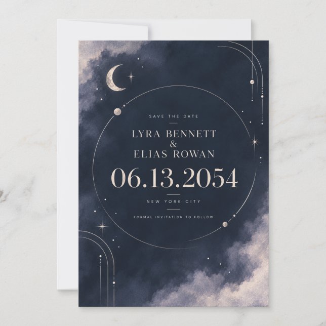 Invitation Enregistrer la Date | Céleste Clair de  (Devant)
