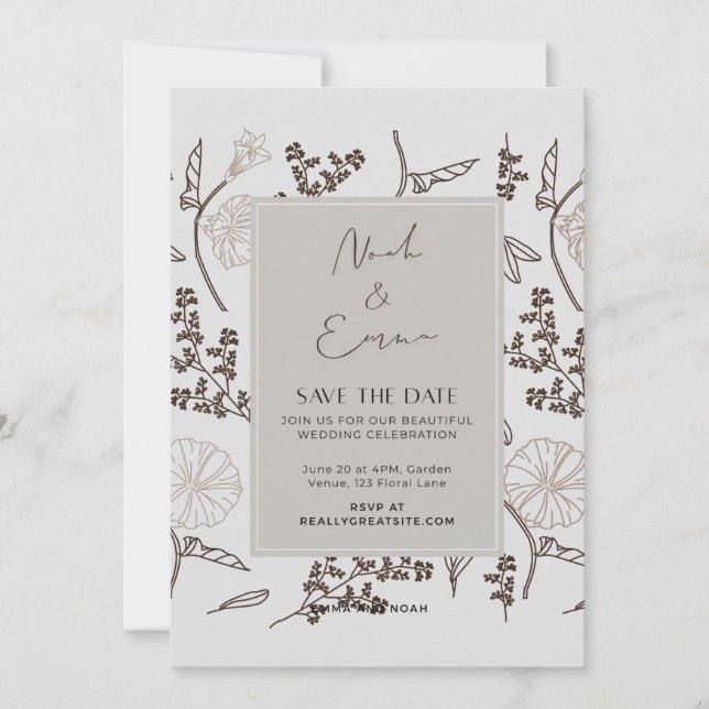 Invitation Enregistrer la date classique (Devant)