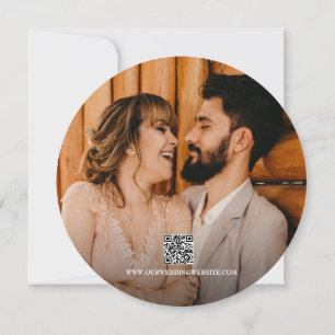 Invitation Enregistrer la date Code QR Mariage photo Wood Rus