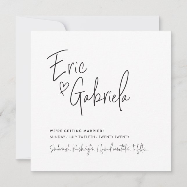Invitation ENREGISTRER LA DATE conception personnalisée pour  (Devant)