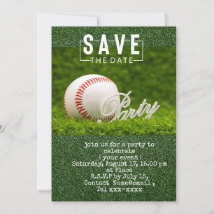Invitation Enregistrer la date de la fête de baseball