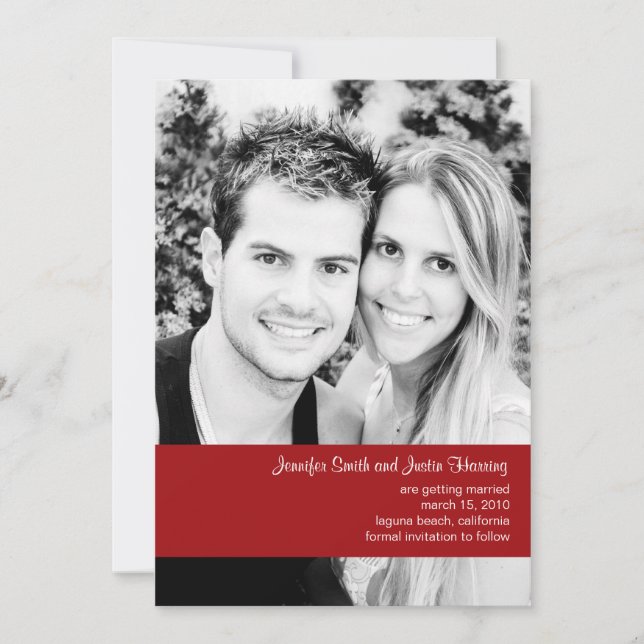 Invitation Enregistrer la date de la photo de framboise (Devant)