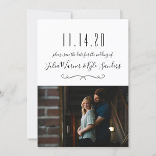 Invitation Enregistrer la date de mariage photo moderne