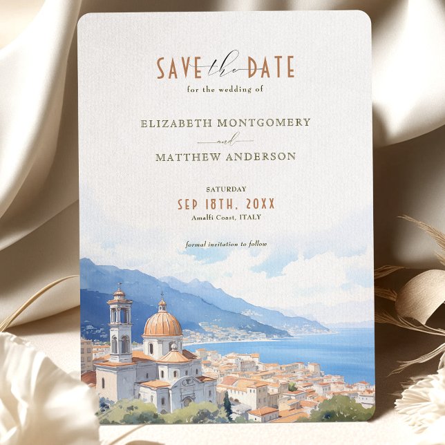 Invitation Enregistrer La Date Destination De La Côte Amalfi  (Créateur téléchargé)