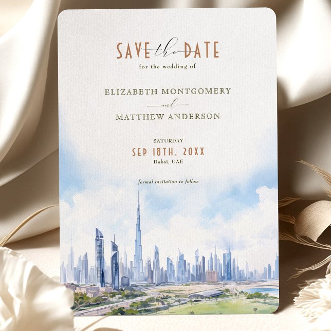Invitation Enregistrer La Date Dubaï, Destination Des Emirats (Créateur téléchargé)