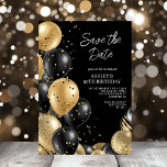 Invitation Enregistrer la date Gold Black 50e anniversaire<br><div class="desc">Créez votre propre Invitation Save the Date Gold Black 50th Birthday! Personnalisez ce design avec votre propre texte. Vous pouvez customiser cette conception en cliquant sur le bouton "Modifier les détails" si vous le souhaitez.</div>