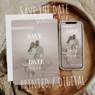 Invitation Enregistrer la date - magnifique_soie couleur choc