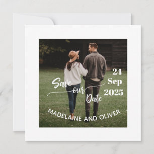 Invitation Enregistrer la date Mariage simple photo moderne