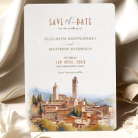 Enregistrer la date Mariage toscan San Gimignano I