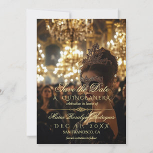 Invitation Enregistrer la date Masquerade Quinceanera Photo