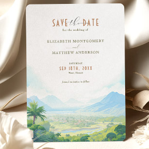 Invitation Enregistrer La Date Maui, Destination Hawaii