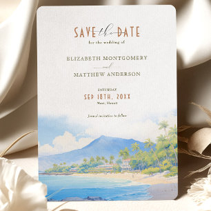 Invitation Enregistrer La Date Maui, Destination Hawaii