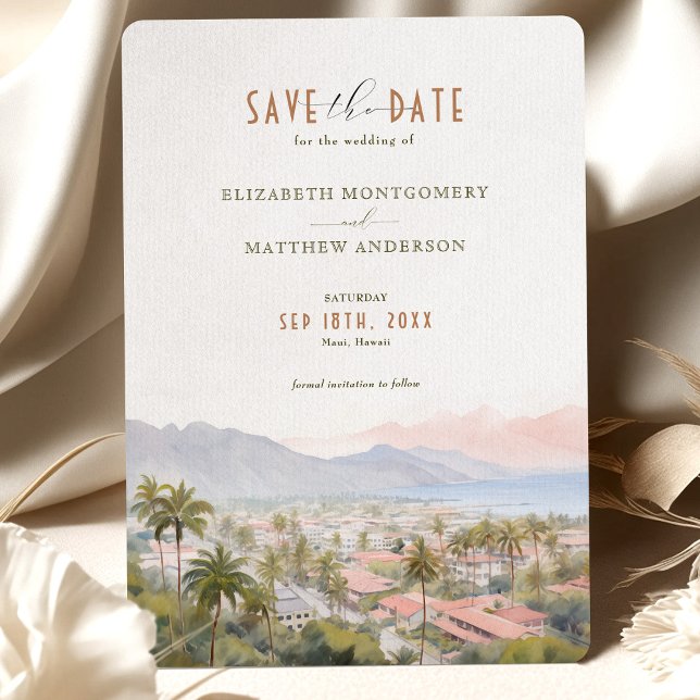 Invitation Enregistrer La Date Maui, Destination Hawaii (Créateur téléchargé)
